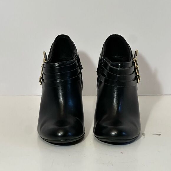 Fioni Black & Gold Heeled Boots | Women Size 7 ½ - Picture 4 of 12
